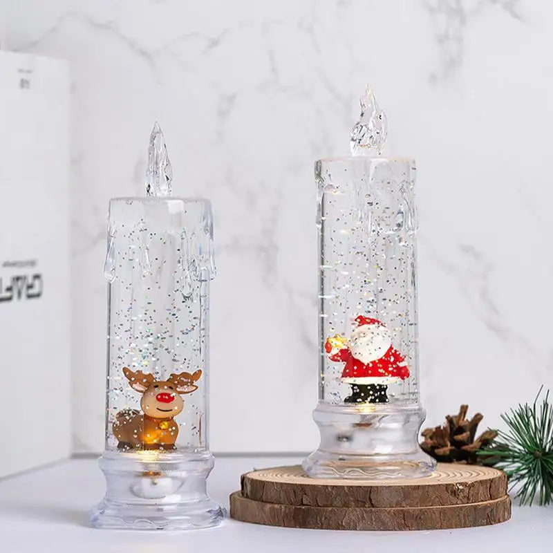 Christmas Water Injection Candle Santa Claus Battery Operated Xmas Themed LED Candles