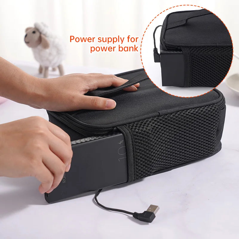 USB Portable Electric Heating Lunch Bag Food Warmer Box Food Heating Bag Heater 23*19*9cm For Outdoor Picnic Travel Camping