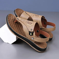 Soft Sole Slippers Leather Breathable Beach Shoes Anti-Slip Slip-On Shoes