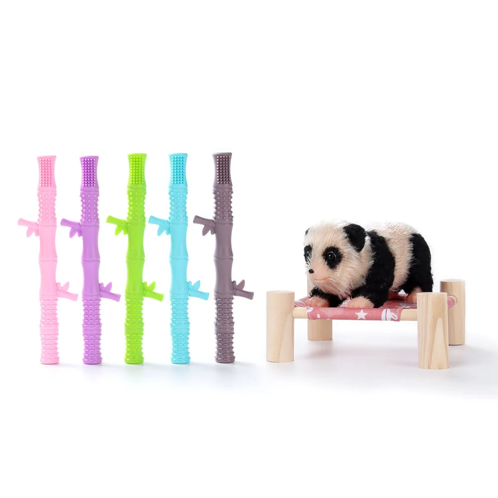 Simulation Silicone Mini Wild Animal Panda Baby Doll Toy Soft Lifelike Cute Reborn Panda Newborn Animal Model Kids Cognitive Toy