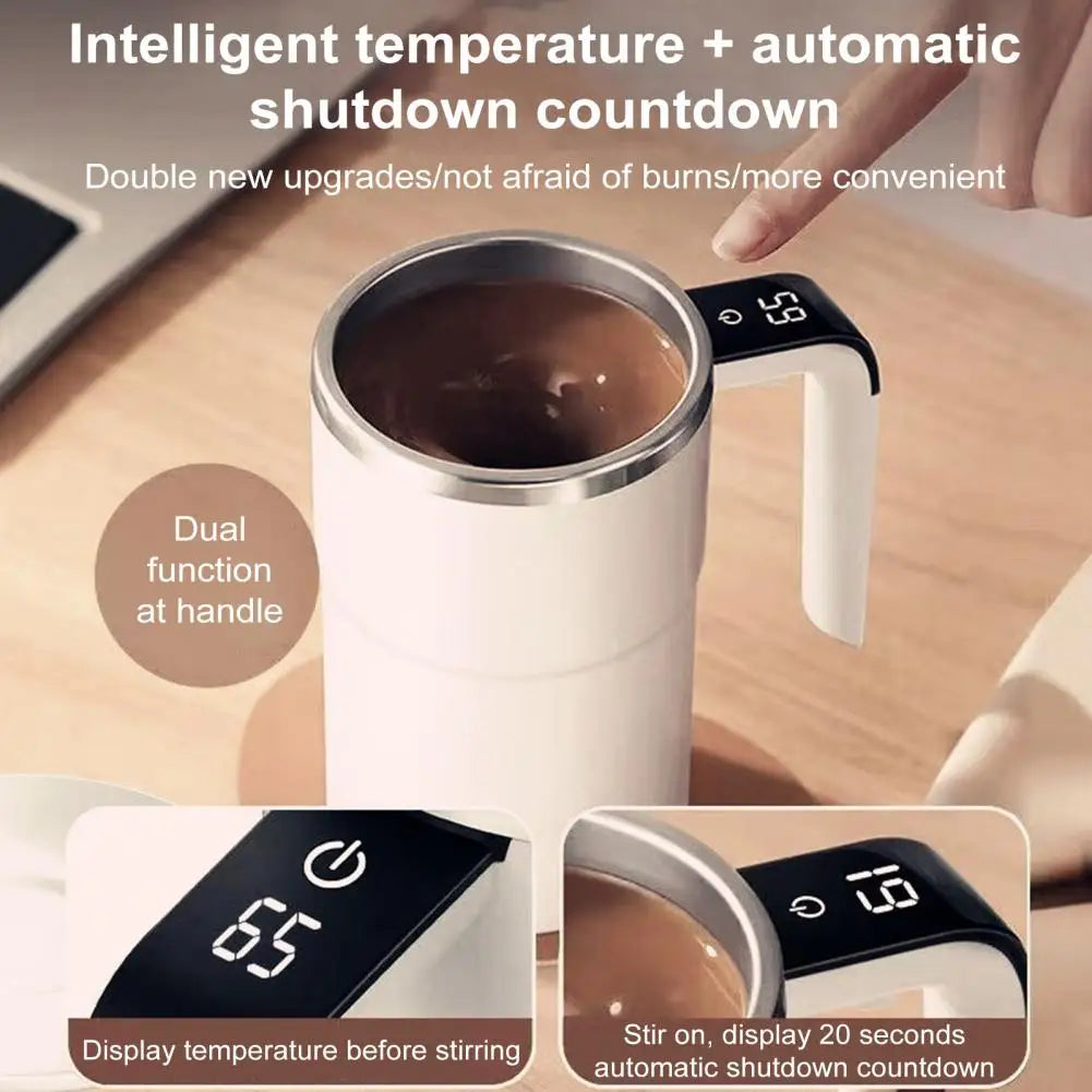 Stainless Steel Coffee Mixing Cup Lcd Temperature Display Mixing Cup Lcd Display Self Stirring Coffee Mug for Office for Home