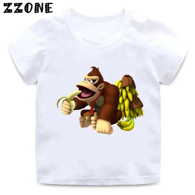 Donkey Kong Country Graphic Cartoon Kids T-Shirts