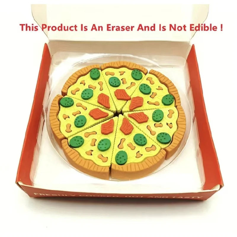 New Style Creative Modeling Simulation Pizza Eraser Student Studying Stationery Supplies