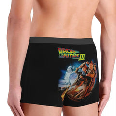 Custom Male Novelty Back To Future Underwear Marty Mcfly Delorean Time Travel 1980s Movie Boxer Briefs Stretch Shorts Panties