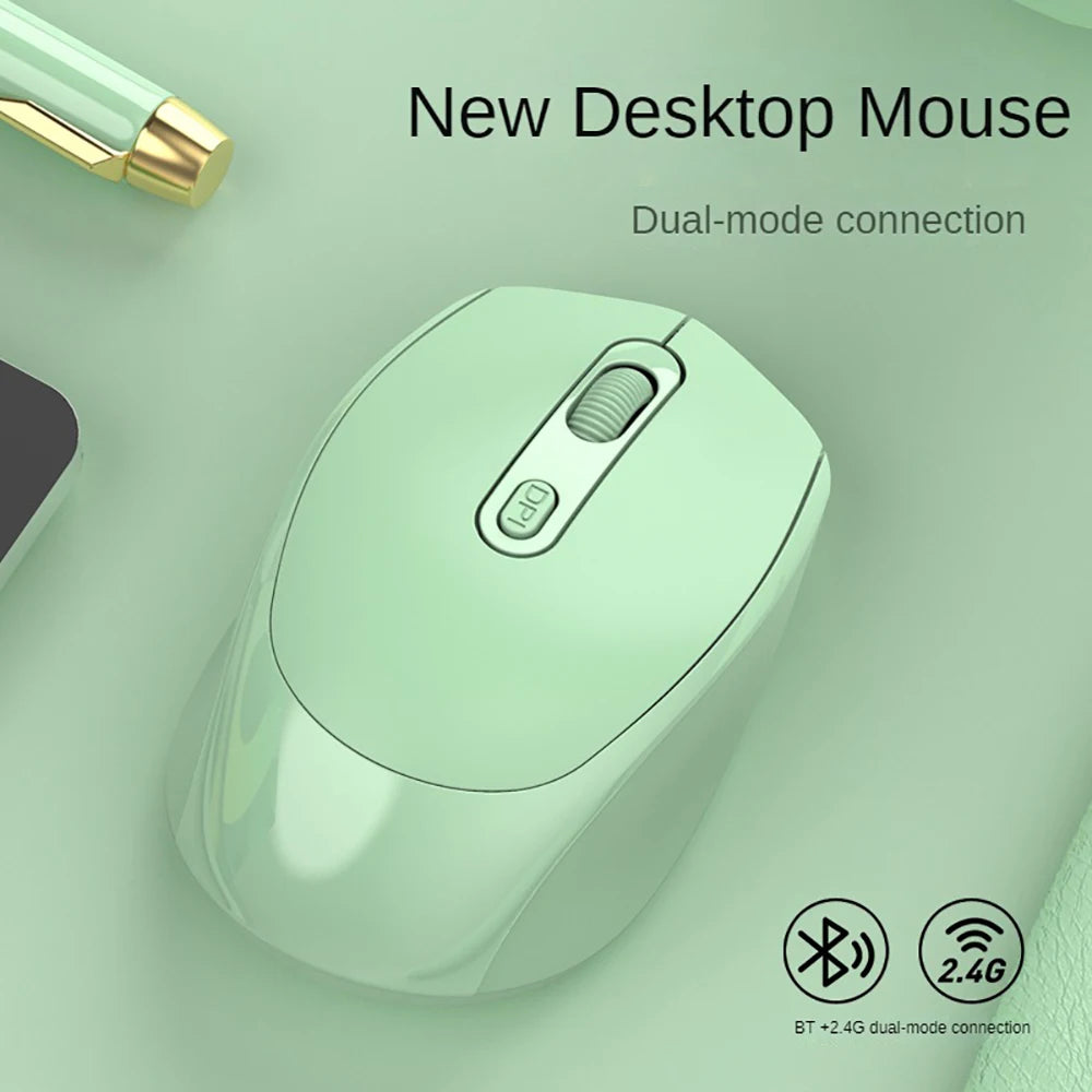 2.4G Wireless Mouse Bluetooth 5.0 Ergonomic Rechargeable Mouse