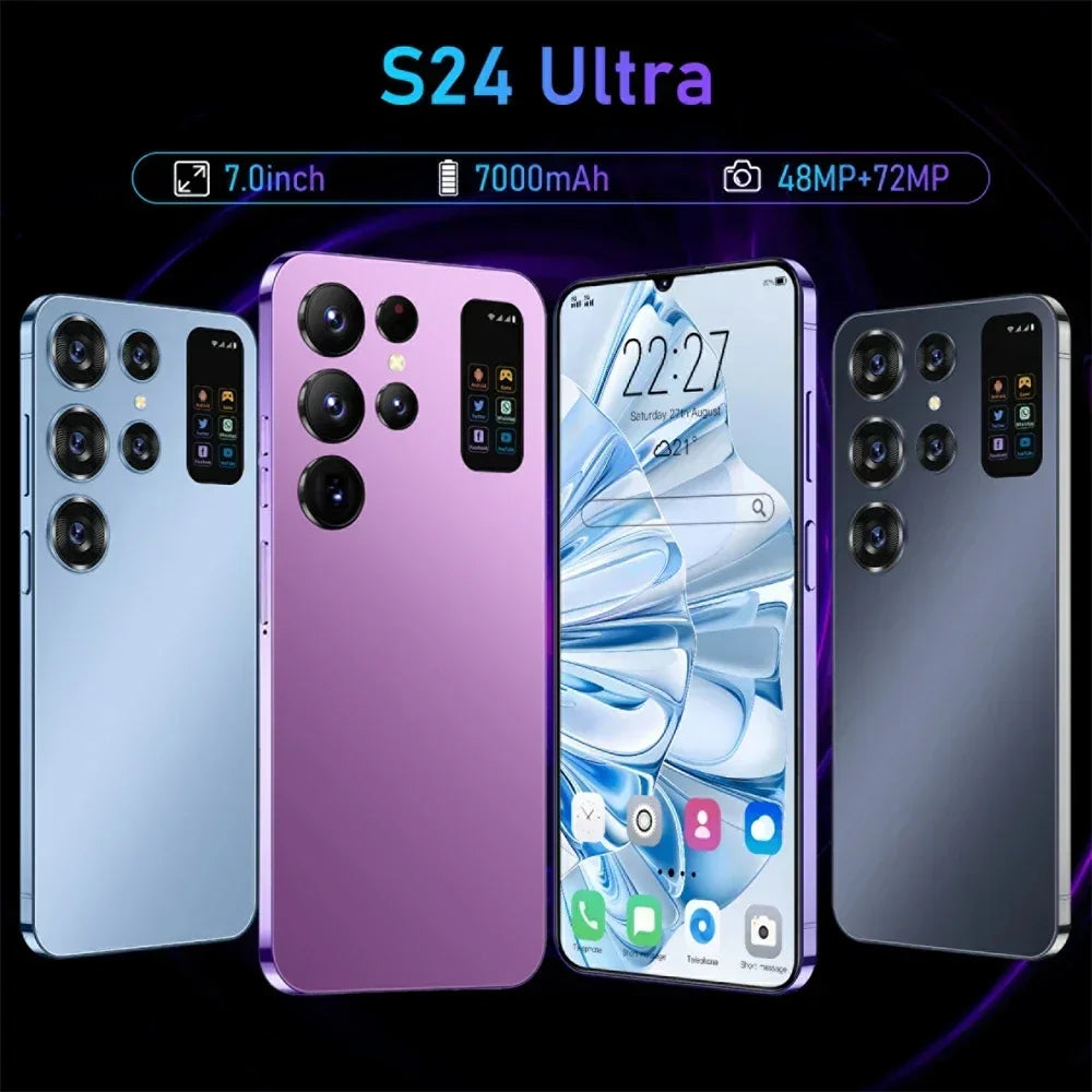 S24 Ultra Smartphone Original 5G 7.0in HD 16G+1TB Cell Phone Dual SIM Mobile Phones 7000mAh Cellphones Unlocked Android