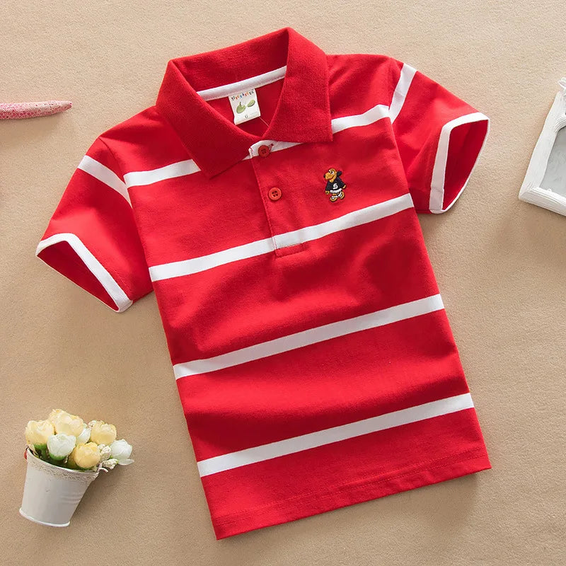 Summer Boys Polo Shirts Short Sleeve T-shirt For Kids Boy Bottom Solid Color Children Sweatshirts Baby Clothing