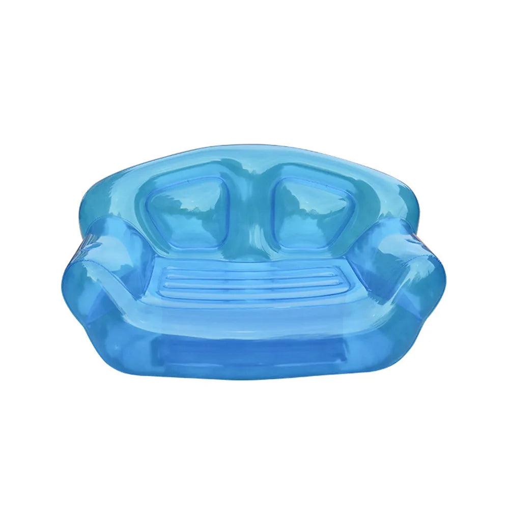 Two People Transparent Inflatable Sofa Chair Party Living Room Swimming Pool Sofa PVC Inflatable Furniture Outdoor