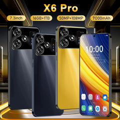 X6 Pro Global Version Android Smartphone, Unlocked Mobile Phone, Dual Sim Cell Phones, 16 GB + 1TB, 4G, 5G, 2024, Original