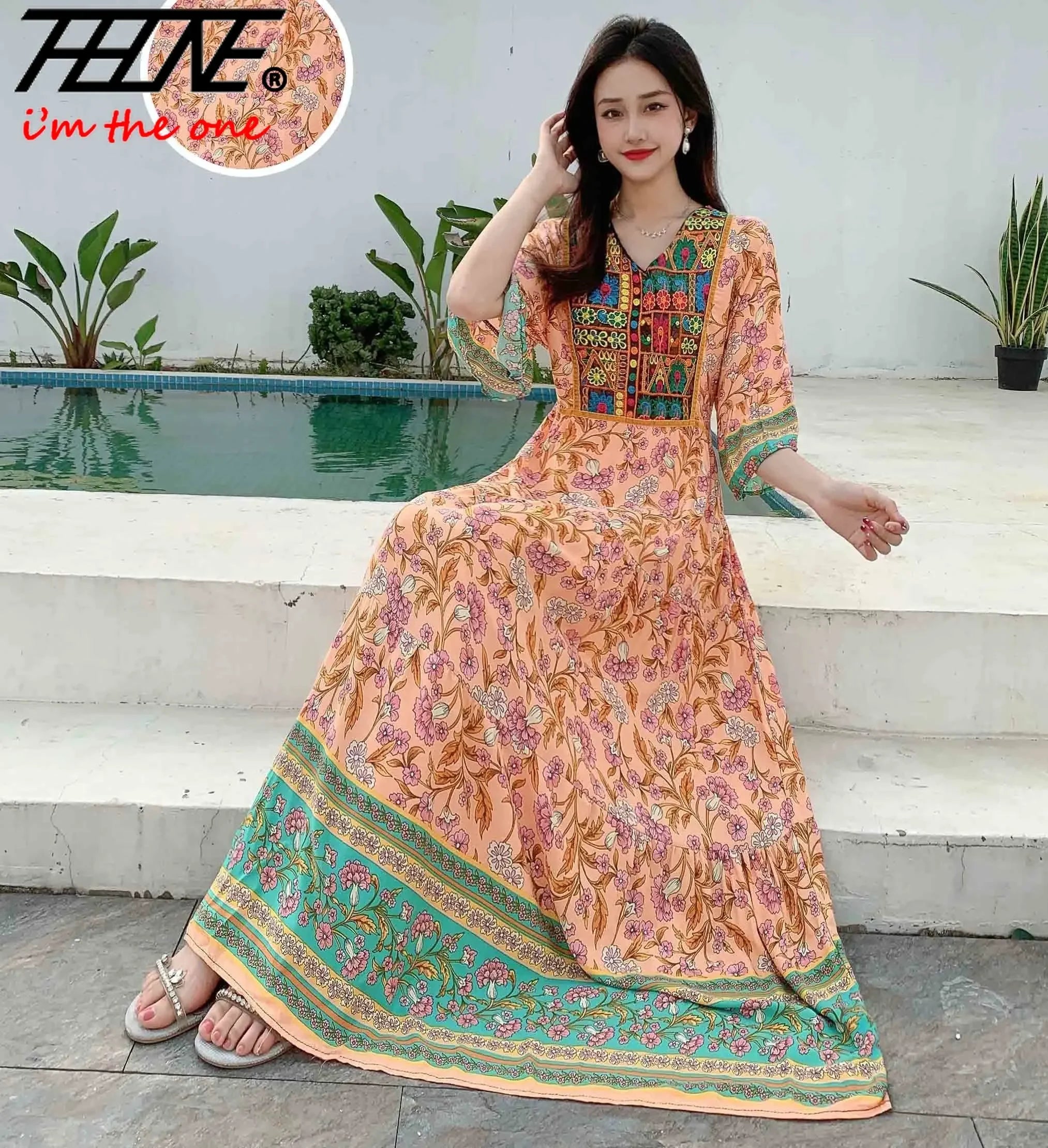 Indian Dress for Women Summer Embroidery Chic Elegant Party Dresses