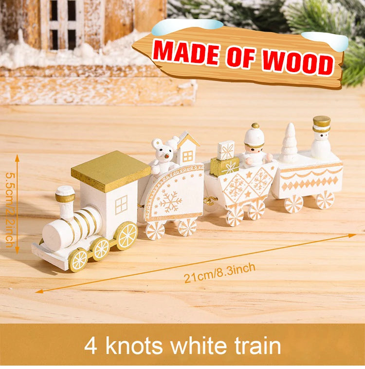 Christmas Plastic/Wooden Train Merry Cristmas Ornaments Christmas Decor For Home 2024 Xmas Tree Decor Noel Navidad NewYear Gifts