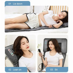 Jinkairui Electric Massage Mattress Full Body Kneading Vibrating Heating For Lumbar Neck Back Relief