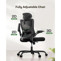 Office Computer Desk Chair with High Back Mesh and Adjustable Lumbar Support Rolling Work Swivel Chairs