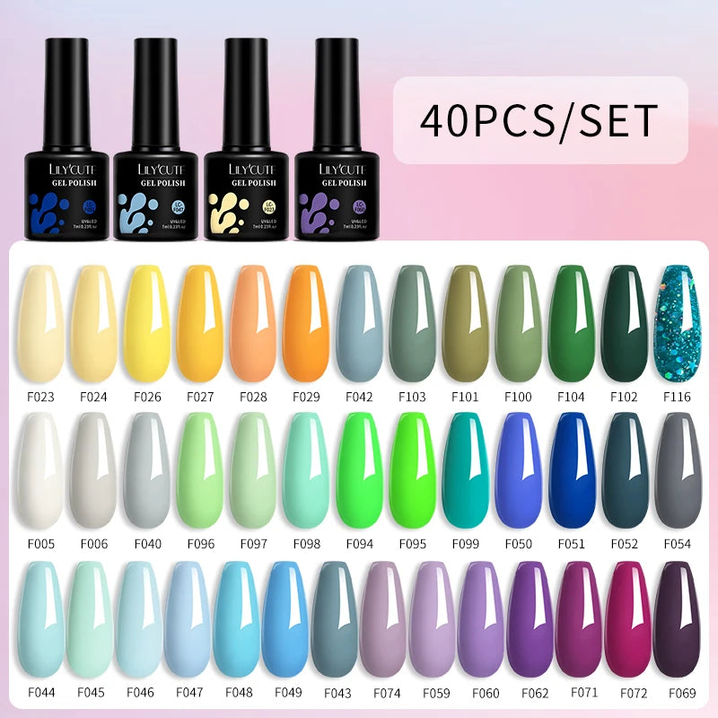 Color Gel Nail Polish Set Colorful Glitter Nail Gel Polish Semi Permanent UV Gel Nail Art Gel Varnishes Kit