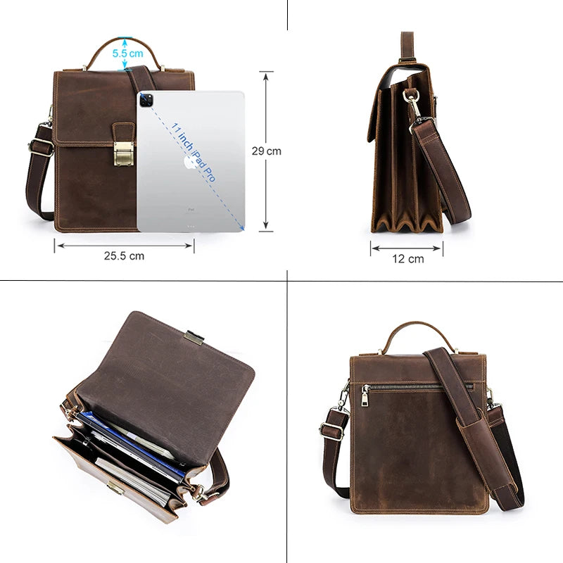 CONTACT'S Genuine Leather Crossbody Bag for Men Luxury Password Designer Bag Shoulder Messenger Bags Casual Male Tote Handbag