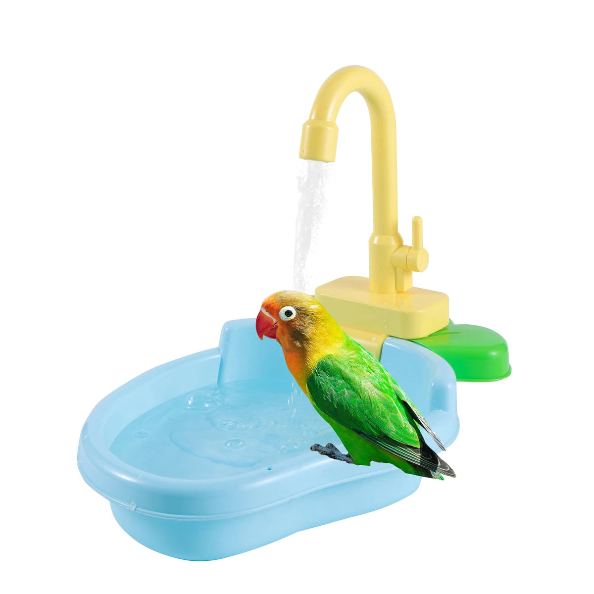 Plastic Parrot Bath Basin Automatic Bath Box Small Bird Cage Bathroom Multi-Functional Bird Toy Bath Basin Set