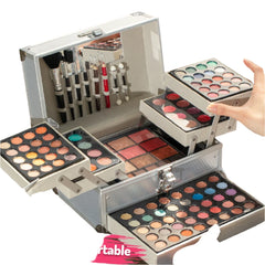 Idea Professional Makeup Gift Box For Mother's Day portable All In One Simplicity Silvery Ladies Cosmetics Set Full Set