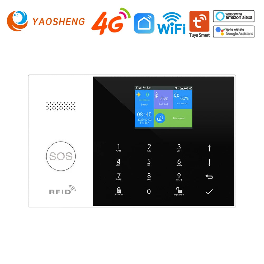 4G Alarm System Security Home WIFI Alarme Residencial Wireless Home Alarm For Tuya Smart Life With Door Sensor Work With Alexa