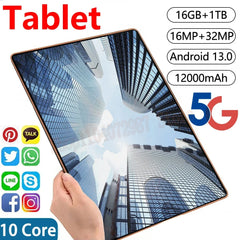 Original 13.0 Inch Android12.0 Network Tablet PC 16GB RAM 1TB ROM 32MP 10 Core 12000mAh 4G/ 5G Wifi