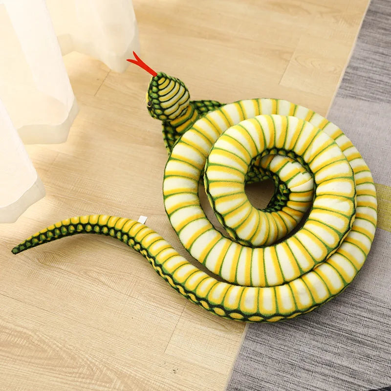 Snake Realistic Cobra Figure Lifelike Python Plush Toy Soft Stuffed Animal Decor Birthday Gifts for Children