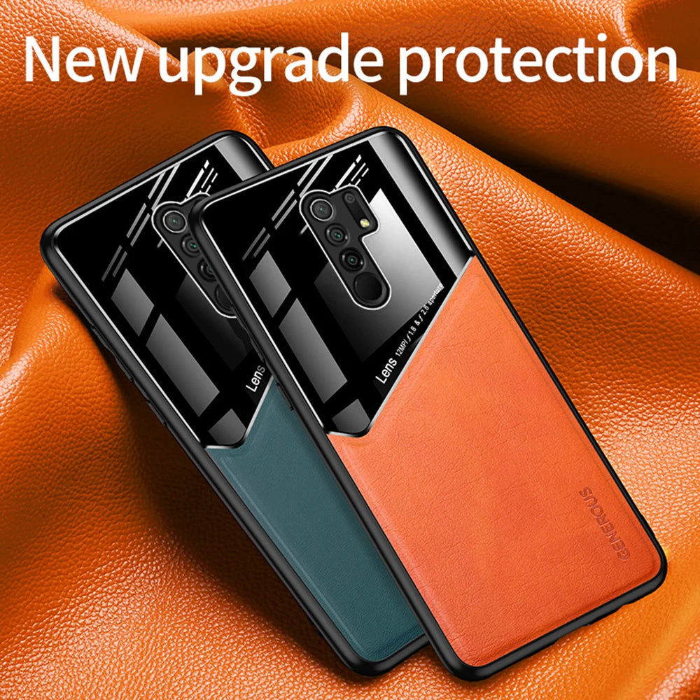 Luxury Leather Magnetic Case For Xiaomi mi 10 Redmi 8A 9A Note 8 Pro Mobile Phone Cover