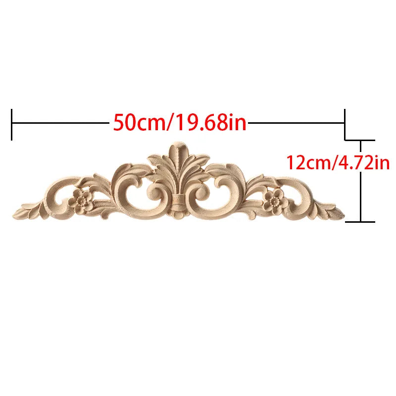 Wood Carving Natural Wood Appliques Door Furniture