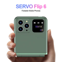 Original SERVO Flip 6 Mobile Phone 4SIM Card Standby GSM Network Magic Voice Call Recording Torch Fold Cellphone