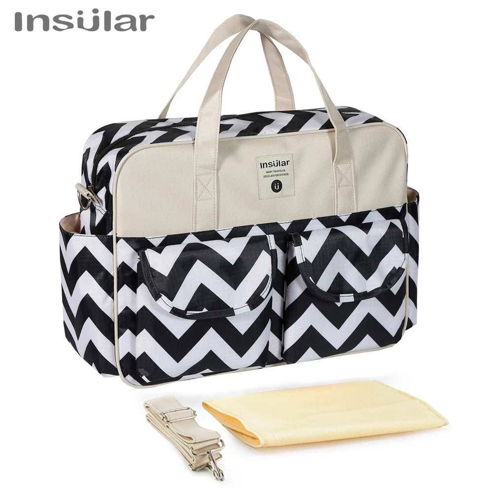 Insular Baby Diaper Bag Fashion Nappy Stroller Bag  Diaper Nursing Changing Bags