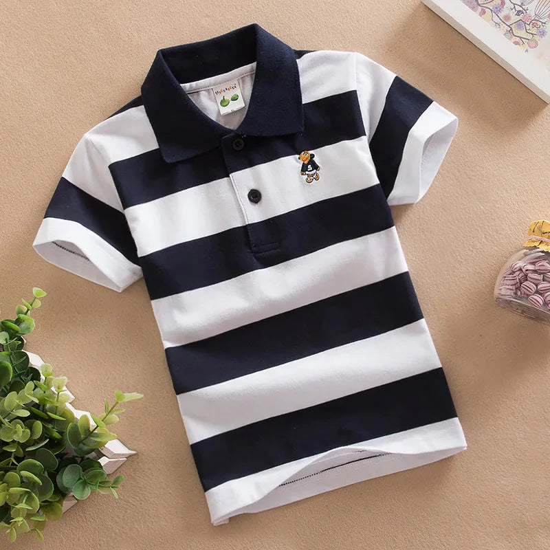 Summer Boys Polo Shirts Short Sleeve T-shirt For Kids Boy Bottom Solid Color Children Sweatshirts Baby Clothing