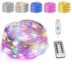 Waterproof 8Modes USB  Copper Wire LED String Fairy Light