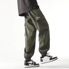 Multi-pocket designer overalls men's drawstring trousers are outdoor slacks