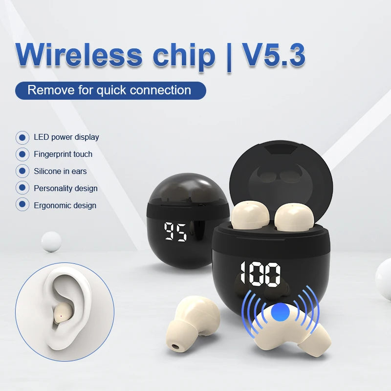 Mini Invisible Bluetooth Headset TWS Wireless In-Ear Earphones