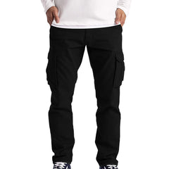 Cargo Pants Harem Trousers Jogging Pants Cargo Pants Casual Pants Solid Color Multi Pockets Men Mid Waist Straight Sweatpants