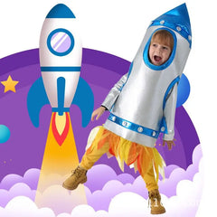 Umorden Unisex Kids Children Boys Girls Rocket Rocketship Costume Spaceship Space Shuttle Cosplay Sponge Suit