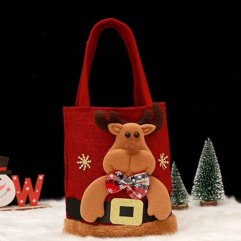 Christmas Tote Bag Snowman Bear Candy Bag