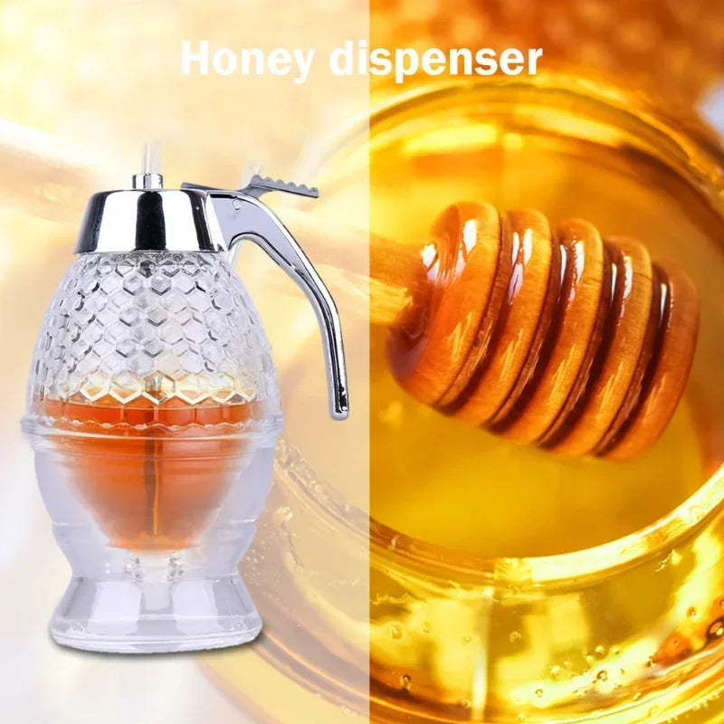 Honey Pot Honey Jar Storage Container Clear Acrylic Honey Dispenser