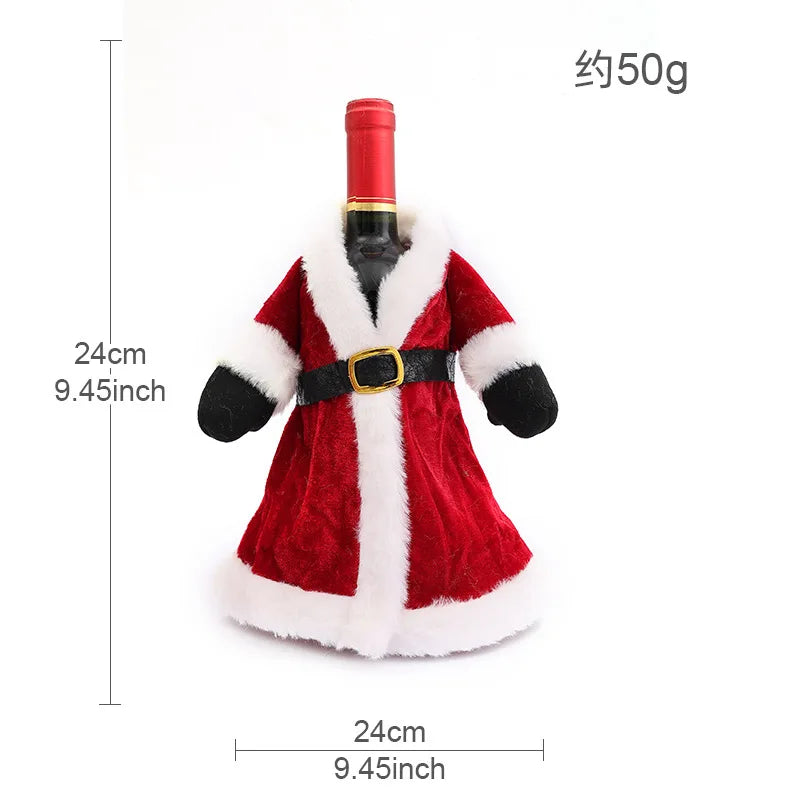 Christmas European And American Style Knitted Faceless Old Man Long Beard Wine Bottle Set