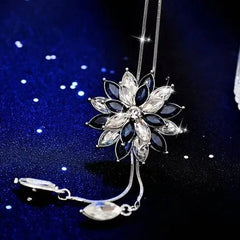 Snowflake Zircon Long Chain for Women Fashion Silver Color Crystal Maxi Necklaces & Pendants