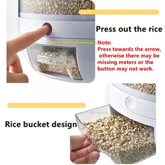 Kitchen Rotation 6kg Plastic Pet Rice Grain Dispenser Food Container