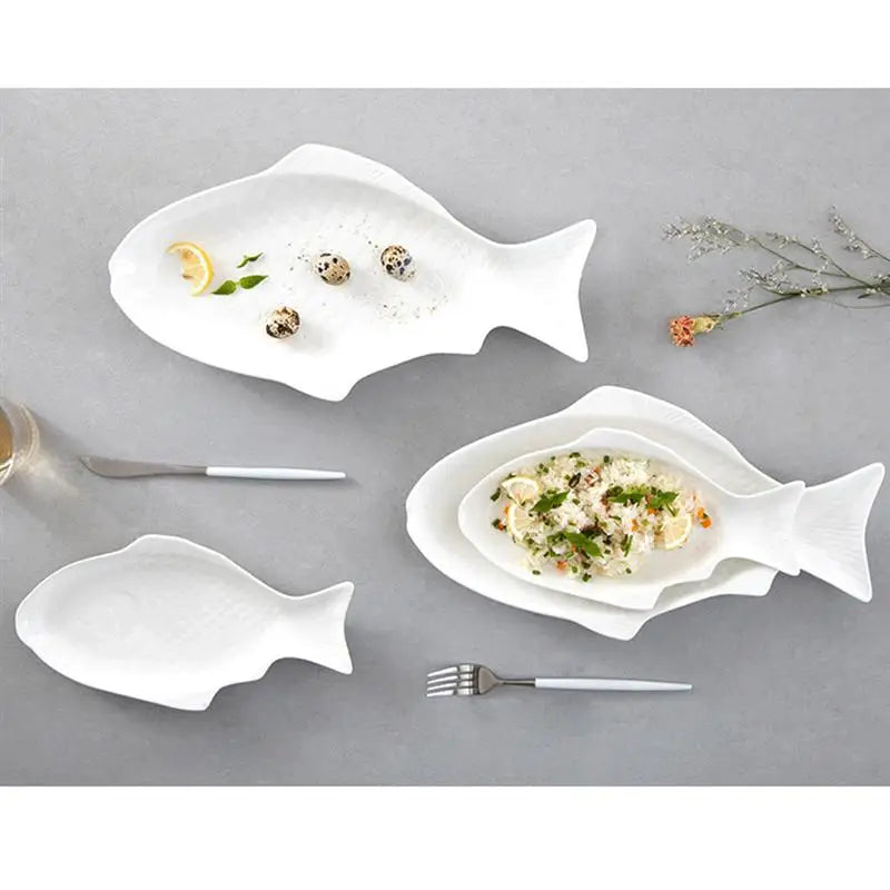 Ceramic Fish Plate Tableware Creative  Shaped Dish Snack Storage Fish Pan