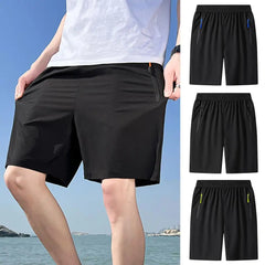 Men Zipper Pocket Shorts Retro Thin Men's Sport  Wear Summer