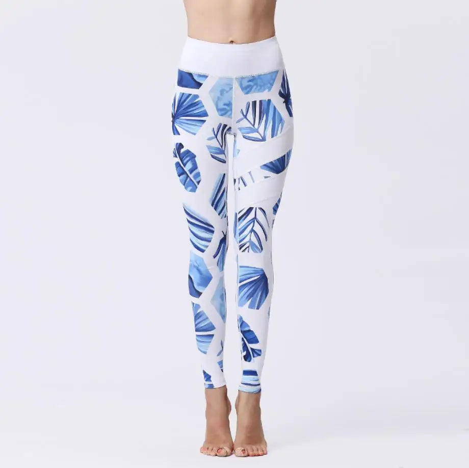 Cloud Hide Flower Printing Yoga Set Gym Outfits Sportswear Women Fitness Tracksuit Bra Top High Waist Leggings Pants Sports Suit