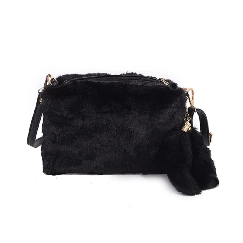 Faux Fur Plush Women's Handbags Ladies Shoulder Crossbody Bags