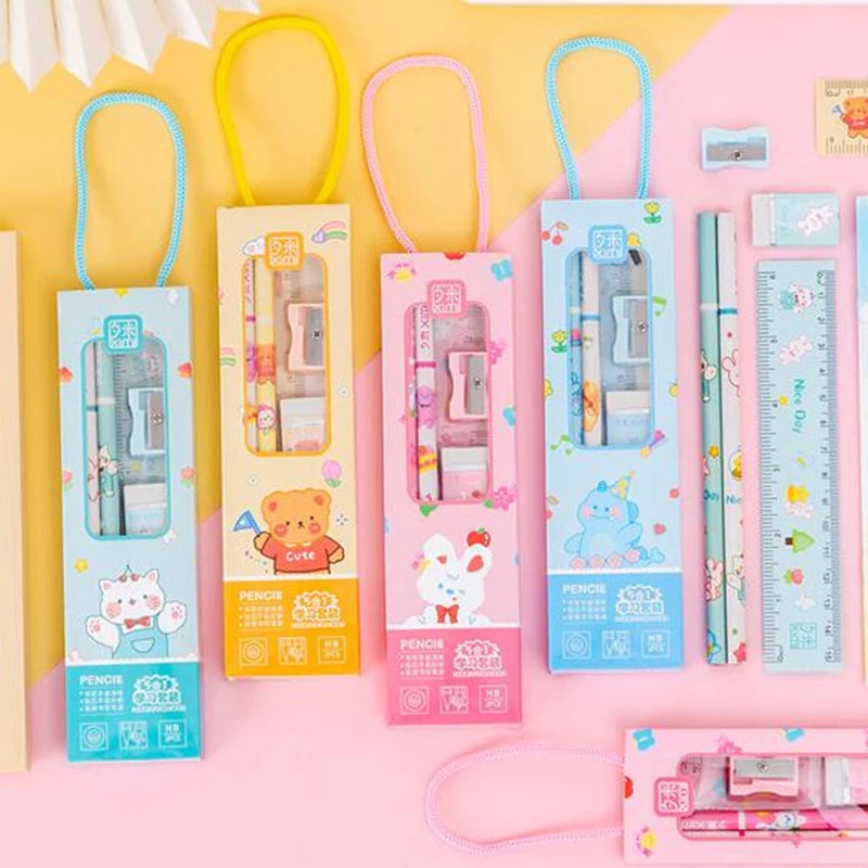 28Sets 5 in 1 Cute Cartoon Pencil Set