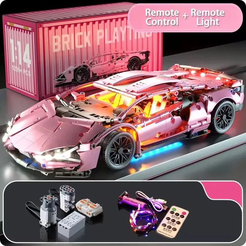 Technical Super Racing Car Building Blocks for Adults, Famous Sports Car Model Bricks