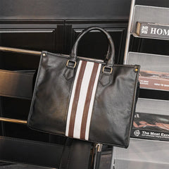 Business Handbag Men Top-Handle Bags Vintage Striped Crossbody Bag Men Shoulder Messenger Bag