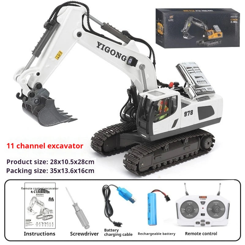 Rc Alloy Excavator 2.4g High Tech Vehicle Engineering Cars Model Toys