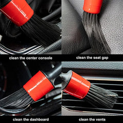 Brush Set Non-slip Rubber Handle Detail Brush Kit for Car Interior Exterior Air Vents Clean Accessories