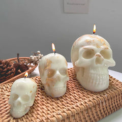 3D Skull Candle Silicone Mold Halloween DIY Handmade Epoxy Resin Mold Desktop Ornament