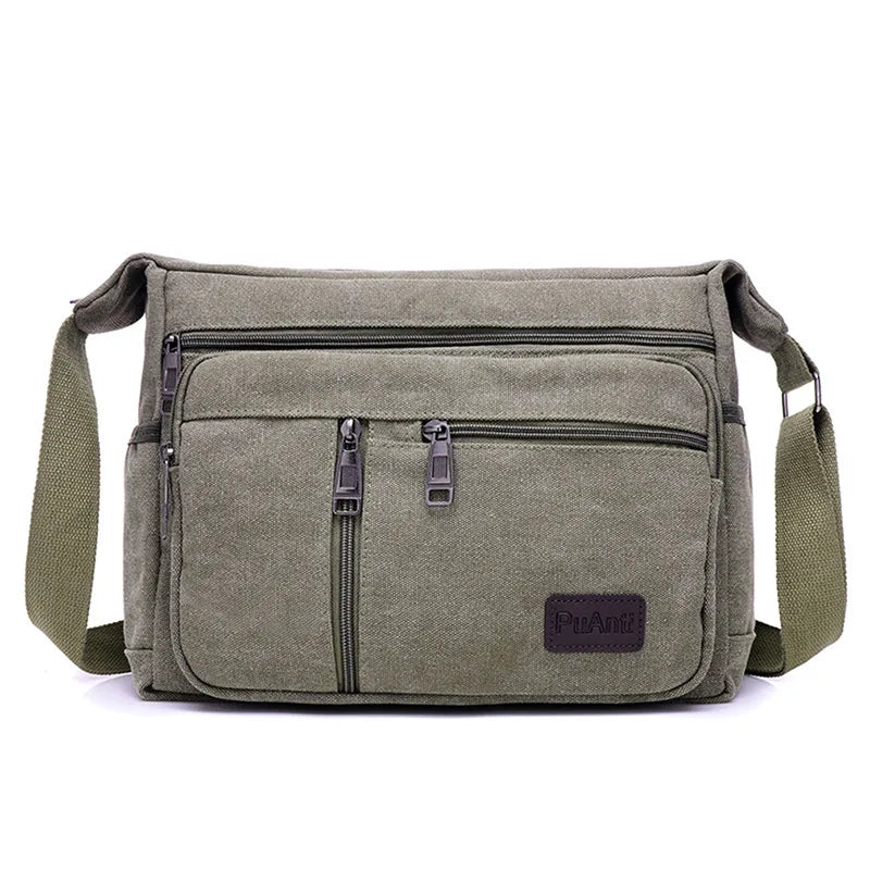 Men's Vintage Canvas Bag Men Casual Crossbody Bag For Men Messenger Bag Man Travel Shoulder Bags